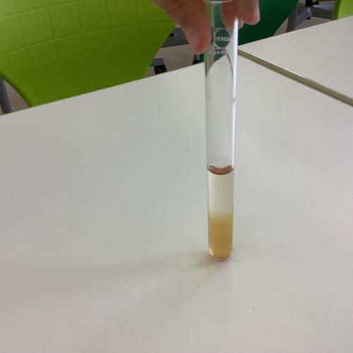 Farbige Schichten in einem Reagenzglas