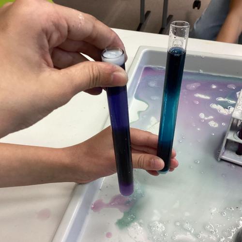 Ergebnisse der Mischversuche mit Blaukrautsaft und Haushaltsstoffen der Kinder
